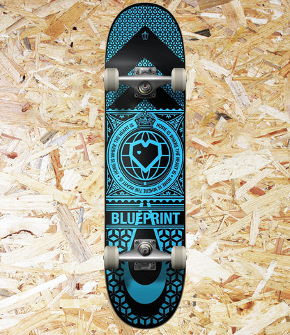 BluePrint, Home, Heart, Complete, 8.25, Black, Blue, Level Skateboards, Brighton, Local Skate Shop, Independent, Skater owned and run, South coast, Level Skate Park.