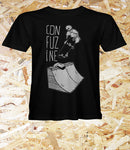 Confusion Magazine, "Sacrifice", T-shirt, Black, Level Skateboards, Brighton, Local Skate Shop, Independent, Skater owned and run, south coast, Level Skate Park.