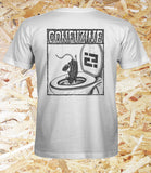Confusion Magazine, "Skate Rat", T-Shirt, White, Level Skateboards, Brighton, Local Skate Shop, Independent, Skater owned and run, south coast, Level Skate Park.