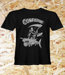 Confusion Magazine "Grim Ripper" T-shirt - Black, Level Skateboards, Brighton, Local Skate Shop, Independent, Skater owned and run, south coast, Level Skate Park.