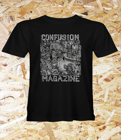 Confusion Magazine "POOL" T-Shirt - Black, Level Skateboards, Brighton, Local Skate Shop, Independent, Skater owned and run, south coast, Level Skate Park.