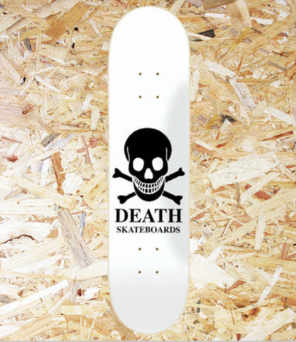  Death, Skateboards, OG, White, Skull, Deck, 8.5″, White, Level Skateboards, Brighton, Local Skate Shop, Independent, Skater owned and run, South coast, Level Skate Park.