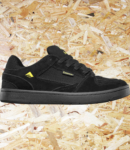 Emerica, Mute, Shoes, Black, Yellow, Level Skateboards, Brighton, Local Skate Shop, Independent, Skater owned and run, south coast, Level Skate Park.