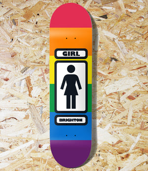 Girl WE-OG23, Brighton Pride, Deck, 8.25 & 8.5, Rainbow print, limited edition, Girl x Level Skateboards collaboration, Level Skateboards, Brighton, Local Skate Shop, Independent, Skater owned and run, south coast, Level Skate Park.