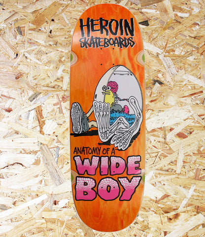 Heroin Skateboards, Anatomy of a Wide Boy, Deck, 10.4", Orange, Level Skateboards, Brighton, Local Skate Shop, Independent, Skater owned and run, south coast, Level Skate Park.