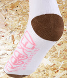 Krooked, Eyes, Socks, White, Brown, Pink, Level Skateboards, Brighton, Local Skate Shop, Independent, Skater owned and run, south coast, Level Skate Park.