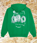 Last Resort AB x Julian Smith, Heads Hoodie, Kelly Green and White, Level Skateboards, Brighton, Local Skate Shop, Independent, Skater owned and run, south coast, Level Skate Park.