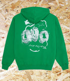 Last Resort AB x Julian Smith, Heads Hoodie, Kelly Green and White, Level Skateboards, Brighton, Local Skate Shop, Independent, Skater owned and run, south coast, Level Skate Park.