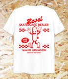 Level Skateboards Dealer Tee - White / Red, Level Skateboards, Brighton, Local Skate Shop, Independent, Skater owned and run, south coast, Level Skate Park.