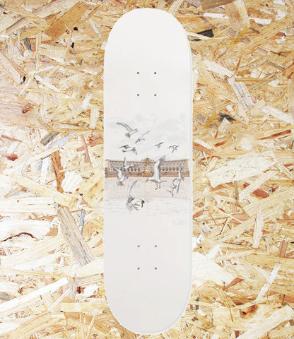 Skateboard Cafe, Lloyds, Deck, White, 8.7, Level Skateboards, Brighton, Local Skate Shop, Independent, Skater owned and run, south coast, Level Skate Park.