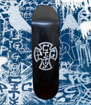 Pig City Cross Logo Deck - Hand Screen Printed - Black, Level Skateboards, Brighton, Local Skate Shop, Independent, Skater owned and run, south coast, Level Skate Park.