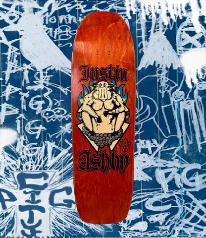 Pig City Skates, Justin, Ashby, Deck, Red, 9.25, Level Skateboards, Brighton, Local Skate Shop, Independent, Skater owned and run, south coast, Level Skate Park.