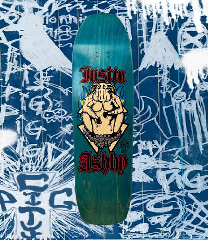 Pig City Skates, Justin Ashby, Deck, Blue, 9.25, Level Skateboards, Brighton, Local Skate Shop, Independent, Skater owned and run, south coast, Level Skate Park.