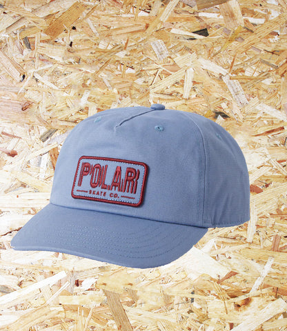 Polar, Earthquake, Patch, Snapback, Cap, Oxford Blue, Level Skateboards, Brighton, Local Skate Shop, Independent, Skater owned and run, south coast, Level Skate Park.
