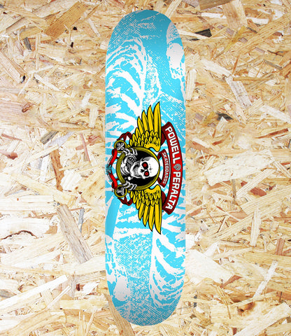 Powell, Winged, Ripper, Deck, White, Blue, 8.0, 31.45, Level Skateboards, Brighton, Local Skate Shop, Independent, Skater owned and run, south coast, Level Skate Park.