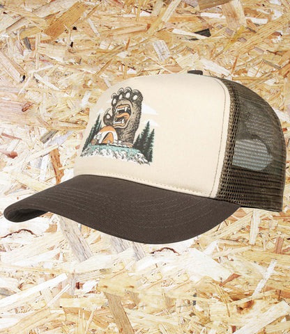 Santa Cruz, Screaming, Grizzly, Meshback, Cap, Brown, Tan, Level Skateboards, Brighton, Local Skate Shop, Independent, Skater owned and run, south coast, Level Skate Park.