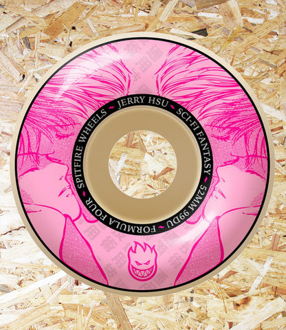 Spitfire, Formula Four, Jerry Hsu, Sci-Fi, Classic, 99DU, Wheels, 52mm, 99Duro,  Pink, White, Level Skateboards, Brighton, Local Skate Shop, Independent, Skater owned and run, south coast, Level Skate Park.