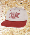 Theories, Punchout, Mid-Depth, Crown, Snapback, Cap, Cream, Red, Level Skateboards, Brighton, Local Skate Shop, Independent, Skater owned and run, south coast, Level Skate Park.