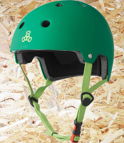 Triple 8, Dual Certified, Helmet, Matte, Green, Level Skateboards, Brighton, Local Skate Shop, Independent, Skater owned and run, south coast, Level Skate Park.