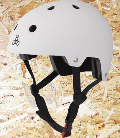 Triple 8, Dual Certified, Helmet, Matte, White, Level Skateboards, Brighton, Local Skate Shop, Independent, Skater owned and run, south coast, Level Skate Park.