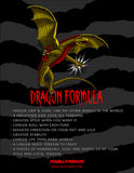 Dragon Formula product advertisement with a yellow dragon graphic on a dark background