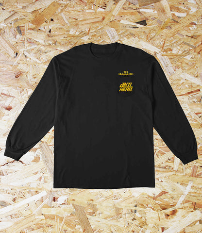 Anti Hero, Try Concrete, Pocket Long Sleeve Tee, Black. Level Skateboards, Brighton, Local Skate Shop, Independent, Skater owned and run, south coast, Level Skate Park.