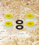 Bones Hardcore Bushings Medium - 91a - Yellow / White. Level Skateboards, Brighton, Local Skate Shop, Independent, Skater owned and run, south coast, Level Skate Park.