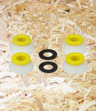 Bones Hardcore Bushings Medium - 91a - Yellow / White. Level Skateboards, Brighton, Local Skate Shop, Independent, Skater owned and run, south coast, Level Skate Park.