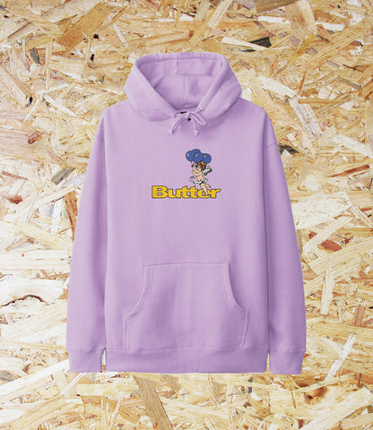 Butter Goods, Balloons Logo, Pullover Hood, Lilac. Level Skateboards, Brighton, Local Skate Shop, Independent, Skater owned and run, south coast, Level Skate Park.