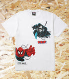 HUF x Marvel Face Off Tee - White.  Level Skateboards, Brighton, Local Skate Shop, Independent, Skater owned and run, south coast, Level Skate Park.