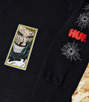 HUF x Spiderman Spidey Sense Long sleeve Tee - Black. Level Skateboards, Brighton, Local Skate Shop, Independent, Skater owned and run, south coast, Level Skate Park.