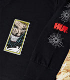 HUF x Spiderman Spidey Sense Long sleeve Tee - Black. Level Skateboards, Brighton, Local Skate Shop, Independent, Skater owned and run, south coast, Level Skate Park.