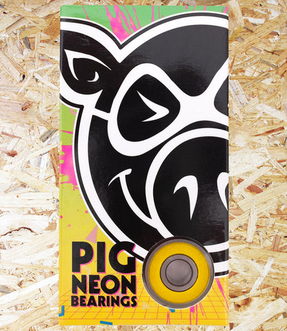 Pig Neon Bearings - Neon / Multi. Level Skateboards, Brighton, Local Skate Shop, Independent, Skater owned and run, south coast, Level Skate Park.