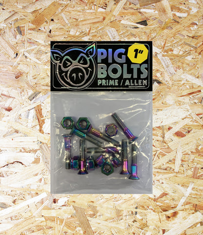 Pig Prime Bolts 1" Allen Bolts. Level Skateboards, Brighton, Local Skate Shop, Independent, Skater owned and run, south coast, Level Skate Park.