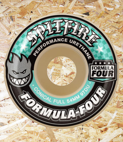 Spitfire Formula Four Wheels Conical Full 97DU Natural / Mint - 56MM, Level Skateboards, Brighton, Local Skate Shop, Independent, Skater owned and run, south coast, Level Skate Park.