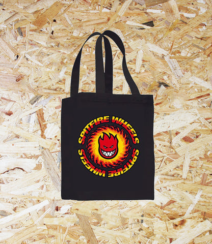 Spitfire, OG Fireball, Tote bag, Black. Level Skateboards, Brighton, Local Skate Shop, Independent, Skater owned and run, south coast, Level Skate Park.