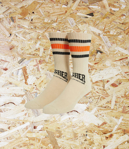 HUF X Thrasher Center Field Socks. Level Skateboards, Brighton, Local Skate Shop, Independent, Skater owned and run, south coast, Level Skate Park.